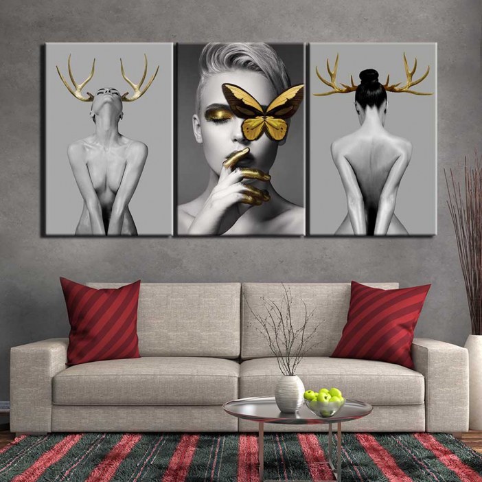 Tableau femme animal