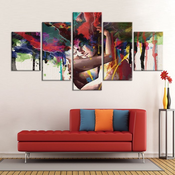 Tableau amoureux aquarelle