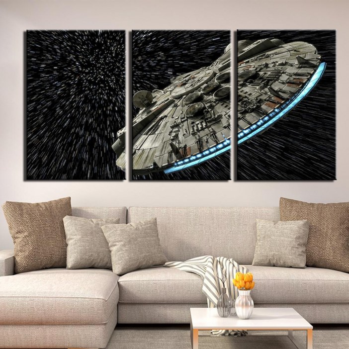 Tableau Faucon Millenium à la vitesse de la lumière