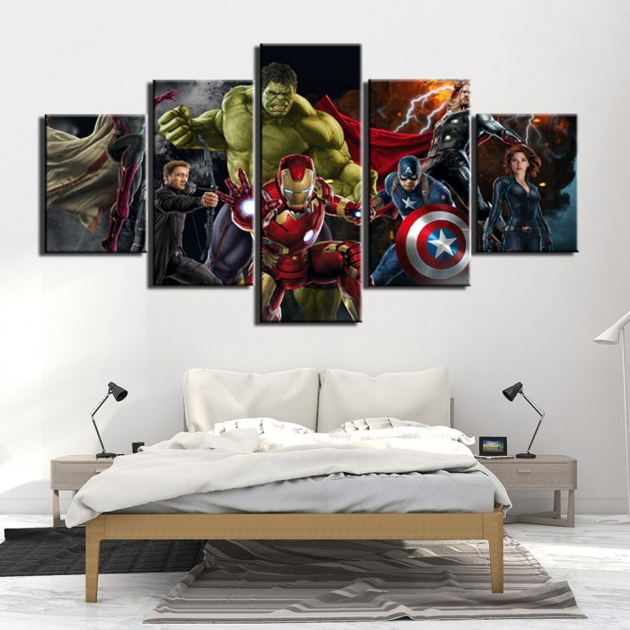 Tableau Avengers 5 pièces Tableau Marvel Tableau Geek