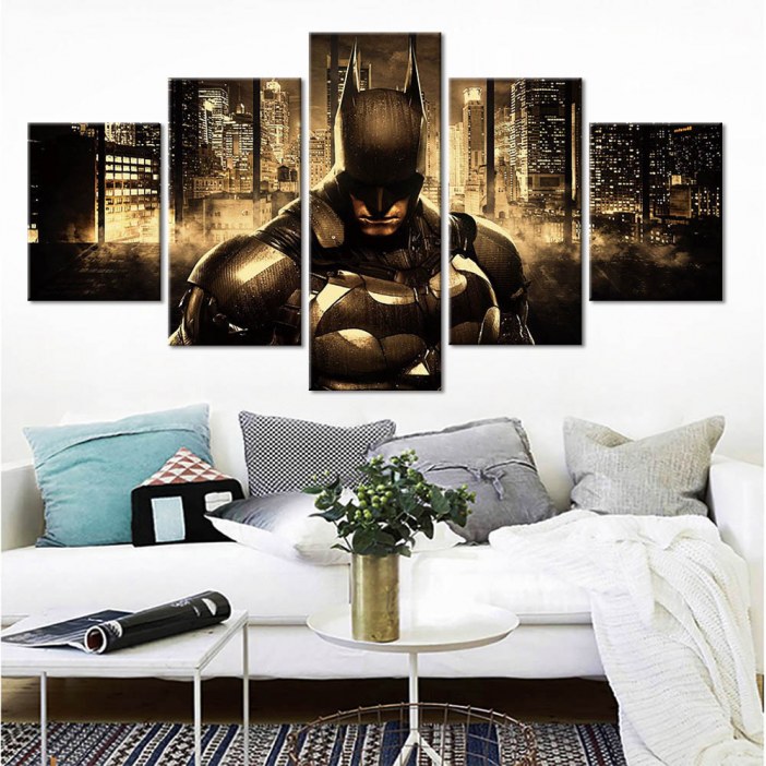 Tableau Batman dans la nuit de Gotham Tableau DC Comics Tableau Geek