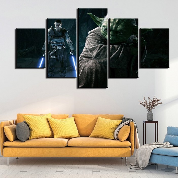 Tableau Maître Yoda au combat