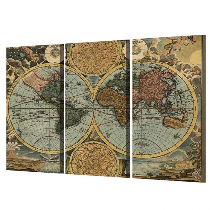 Tableau carte ancienne du monde