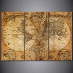 Tableau carte antique du monde