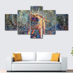 Tableau chiot éclaboussure de peinture Tableau Chien Tableau Animaux format: Horizontal