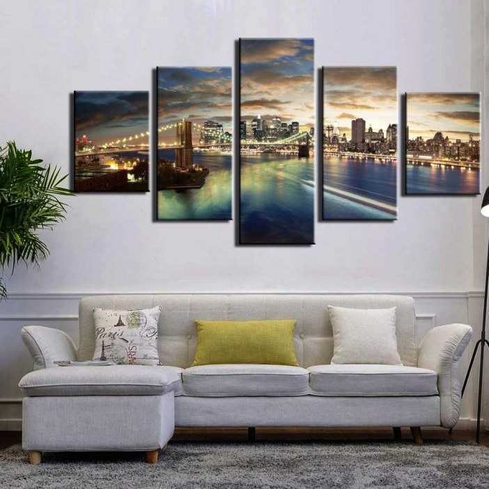Tableau coucher de soleil sur New York