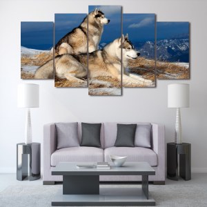 Tableau deux chiens Husky Tableau Chien Tableau Animaux taille: S|M|L