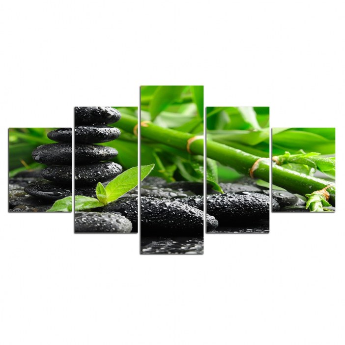 Tableau galets et bambou Tableau Galet Tableau Zen