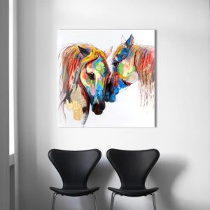 Tableau peinture abstraite chevaux Tableau Cheval Tableau Animaux taille: XS|S|M