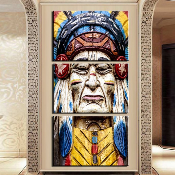 Tableau statue Amérindien