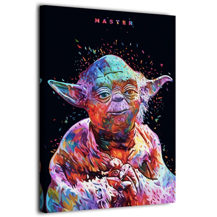 Tableau Maître Yoda pop fond noir