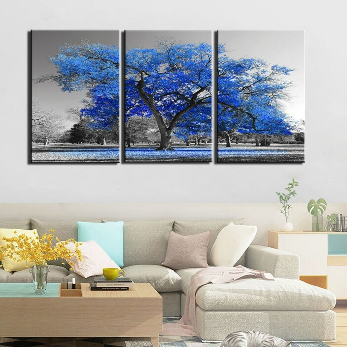 Tableau arbre bleu