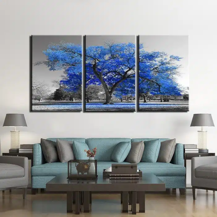 Tableau arbre bleu