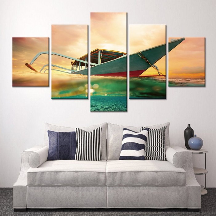Tableau bateau vu de la mer