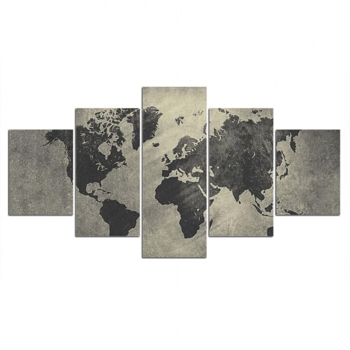 Tableau carte du monde grisée