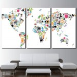 Tableau carte du monde logos