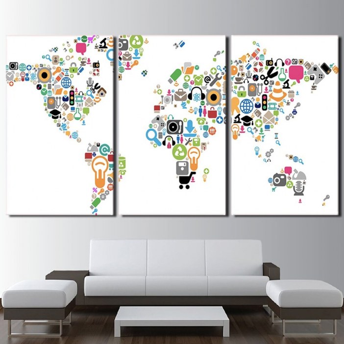 Tableau carte du monde logos