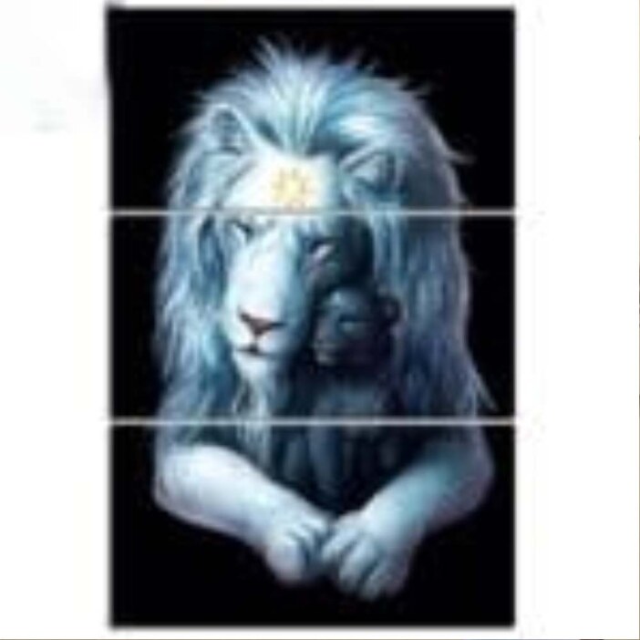 Tableau lion soleil et lionceau lune Tableau Lion Tableau Animaux taille: S|M|L|XL