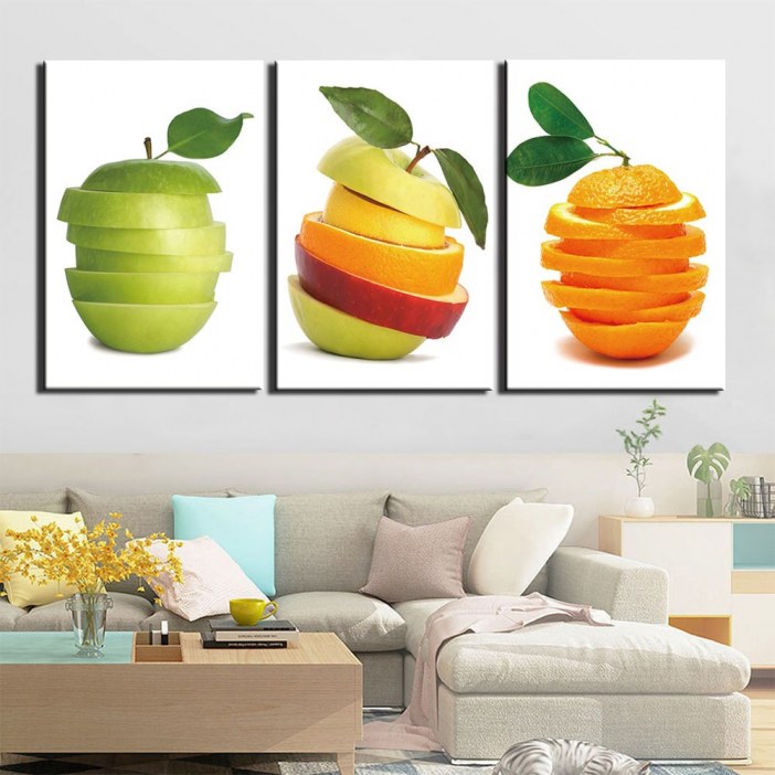 Tableau pomme et orange en tranches