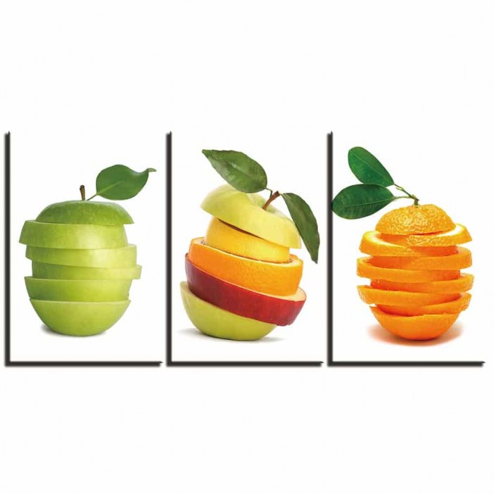Tableau pomme et orange en tranches