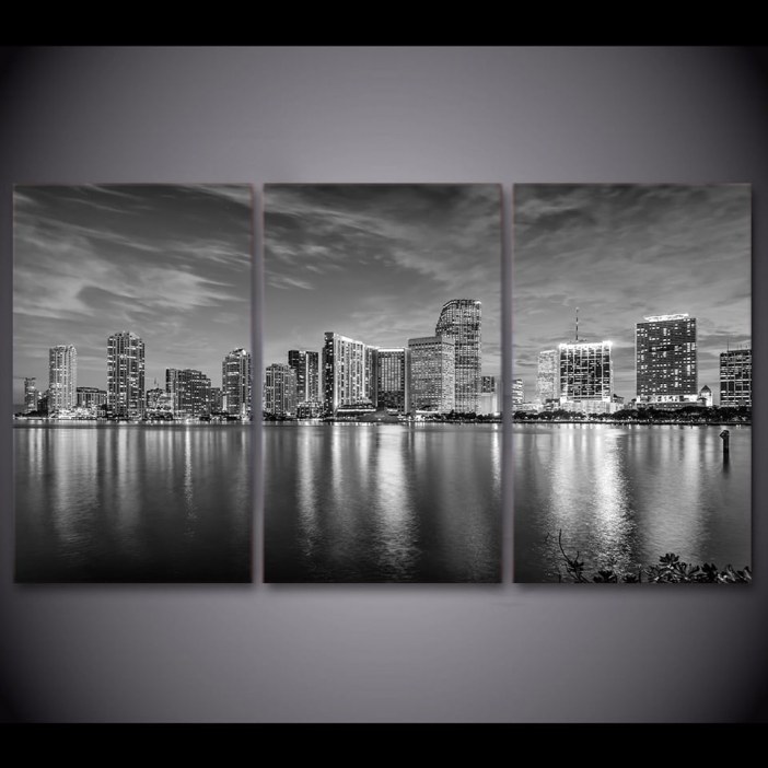 Tableau Miami noir et blanc