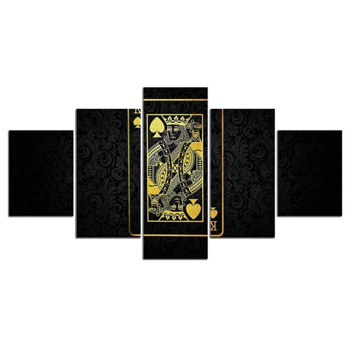 Tableau carte roi noir or