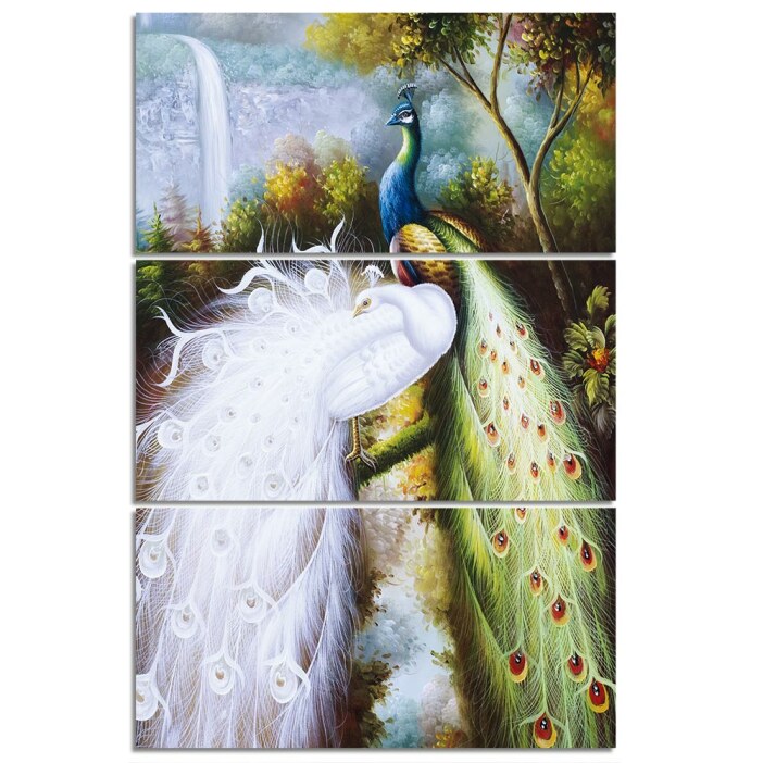 Tableau couple de paons
