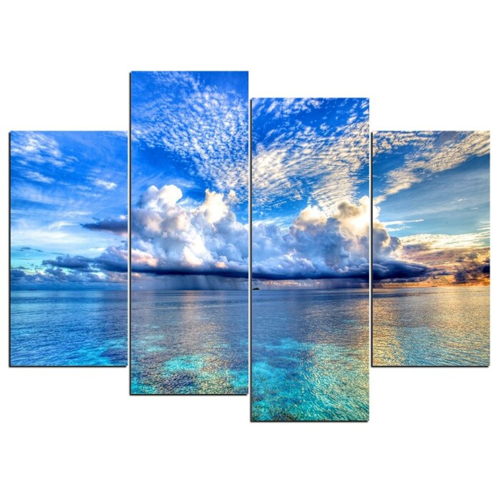 Tableau mer et ciel bleu