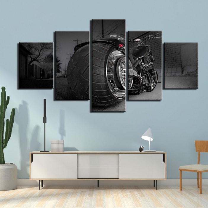 Tableau moto noir et blanc