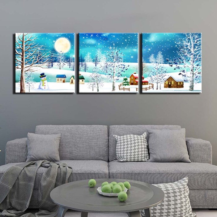 Tableau peinture paysage de montagne