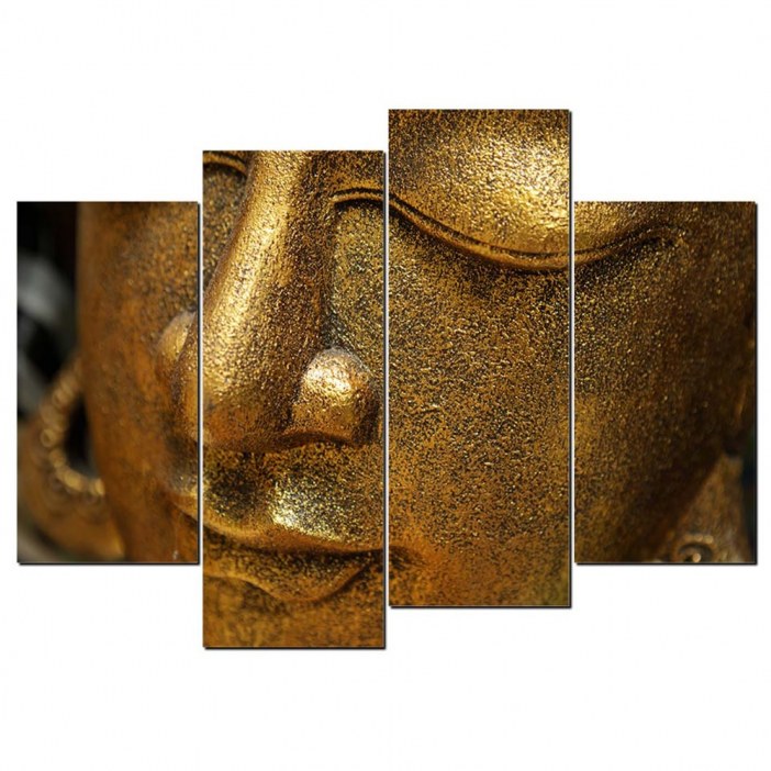 Tableau tête de Bouddha dorée