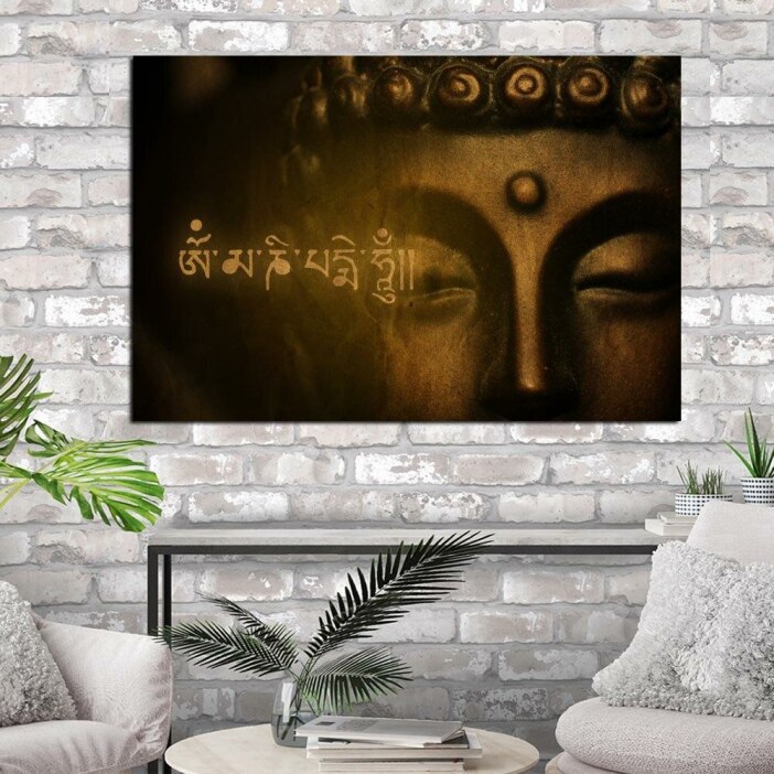 Tableau Bouddha et sanskrit Tableau Bouddha Tableau Zen