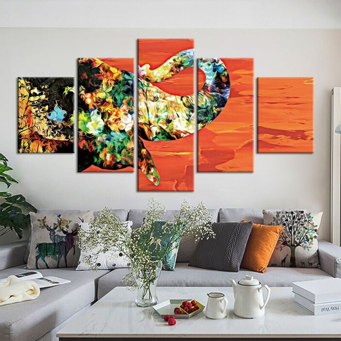 Tableau abstrait éléphant