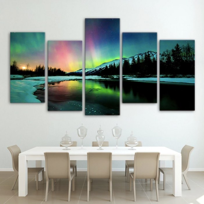 Tableau aurore boréale Tableau Montagne Tableau Nature Tableau nature morte