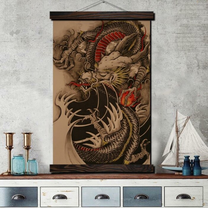 Tableau dragon Japonais Tableau Japonais Tableau Monde