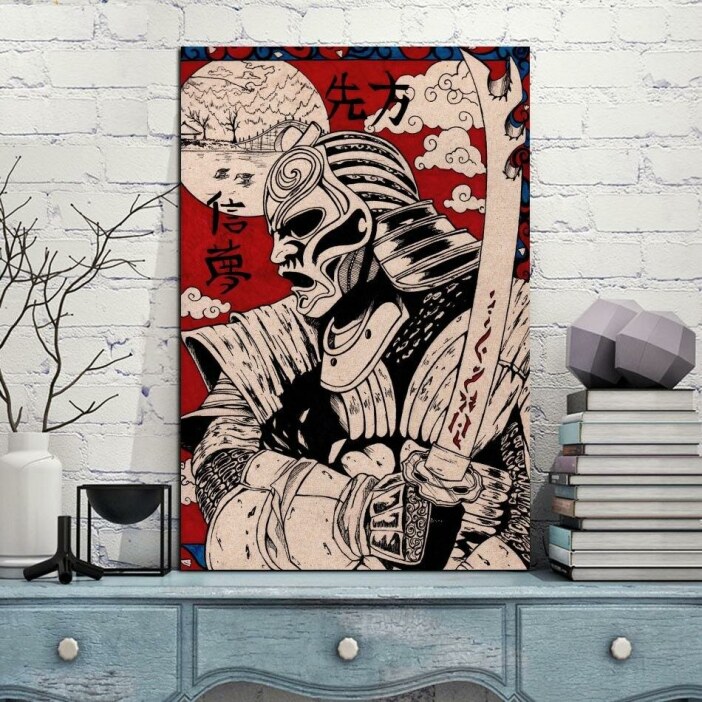 Tableau guerrier samouraï Tableau Japonais Tableau Monde