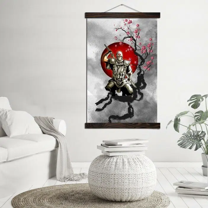 Tableau samouraï et cerisier Tableau Japonais Tableau Monde