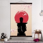 Tableau silhouette de samouraï au soleil levant Tableau Japonais Tableau Monde taille: XXS|XS|S|M|L|XL|XXL