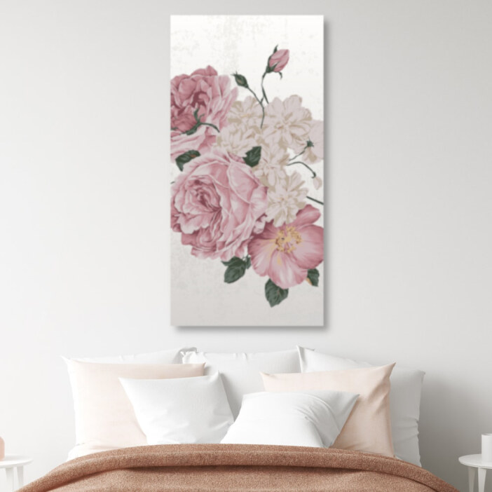 Tableau Vieille rose Tableau Vintage Tableau Fleur