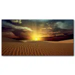 Tableau Coucher de soleil dans le désert horizontal Tableau Nature Tableau Paysage