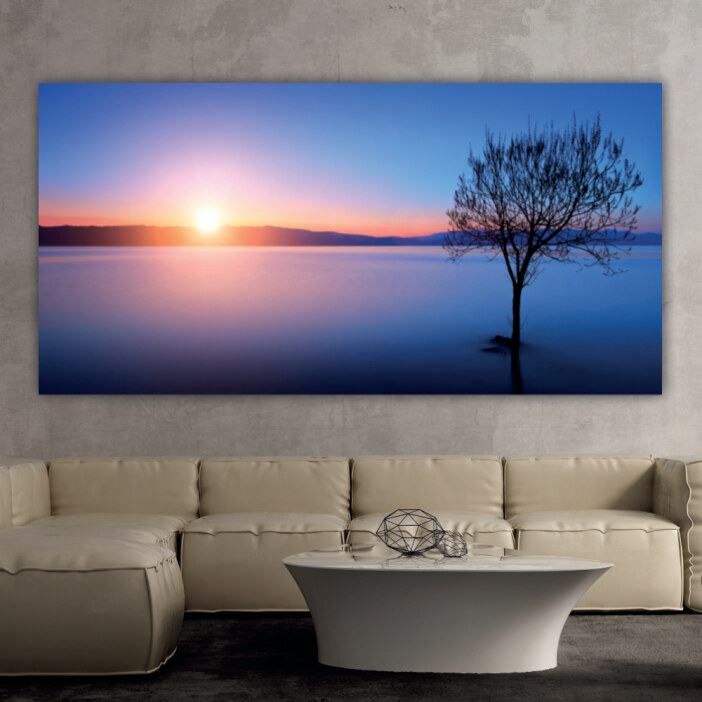 Tableau Lever de soleil bleu Tableau Nature Tableau Paysage