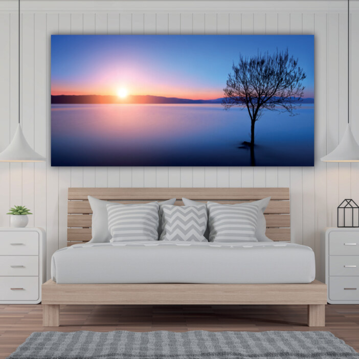 Tableau Lever de soleil bleu Tableau Nature Tableau Paysage