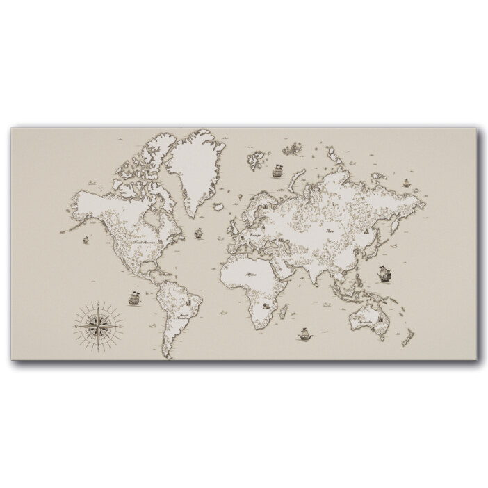 Tableau Carte de découverte du vieux monde Tableau Carte du Monde Tableau Monde