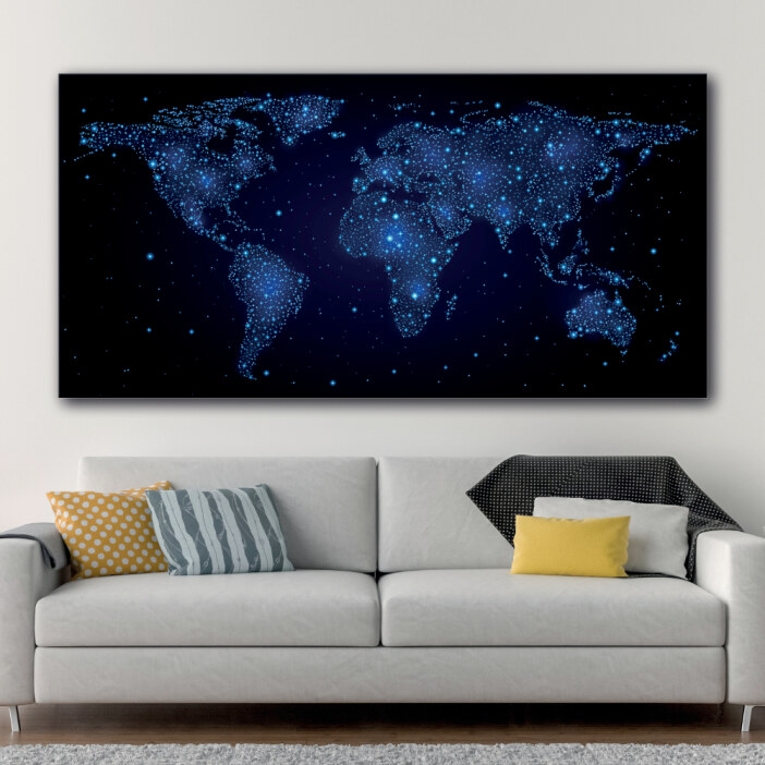 Tableau Carte du monde des étoiles Tableau Carte du Monde Tableau Monde