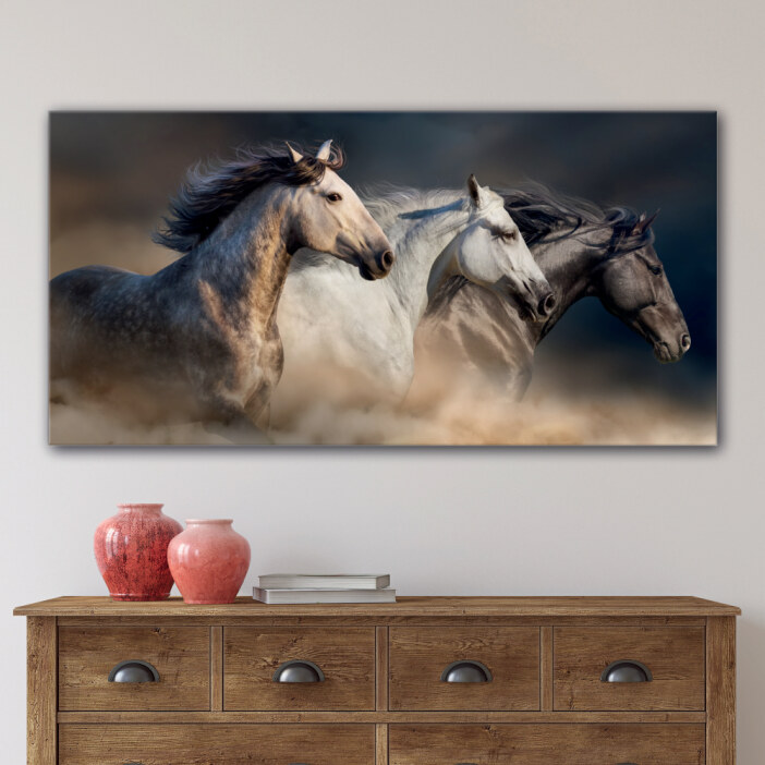 Tableau Chevaux galopant ensemble Tableau Animaux Tableau Cheval