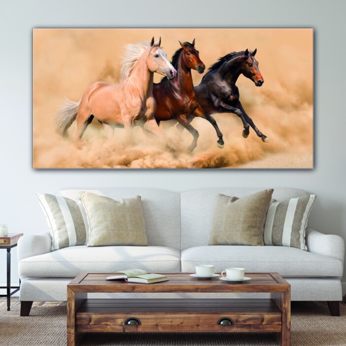Tableau Chevaux qui courent sur le sable Tableau Animaux Tableau Cheval taille: XXS|XS|S|M|L|XL|XXL