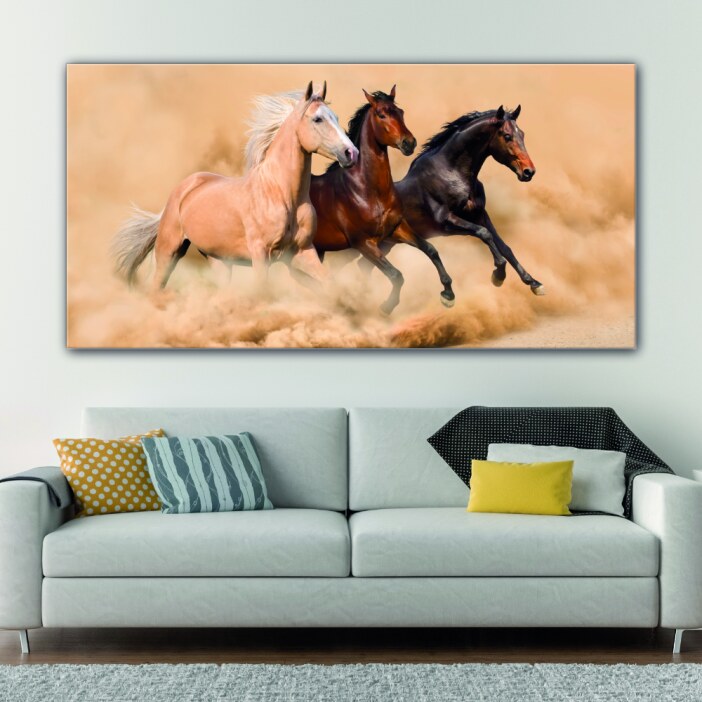 Tableau Chevaux qui courent sur le sable Tableau Animaux Tableau Cheval taille: XXS|XS|S|M|L|XL|XXL
