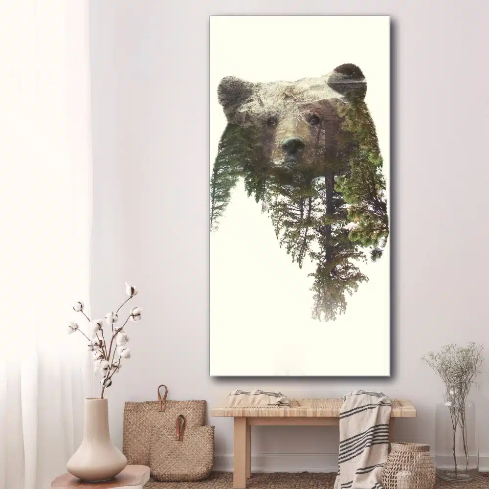 Tableau L’ours et la forêt Tableau Animaux Tableau Nature Tableau Ours taille: XXS|XS|S|M|L|XL|XXL