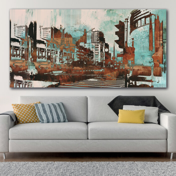 Tableau Ville abstraite Tableau Abstrait Tableau Ville