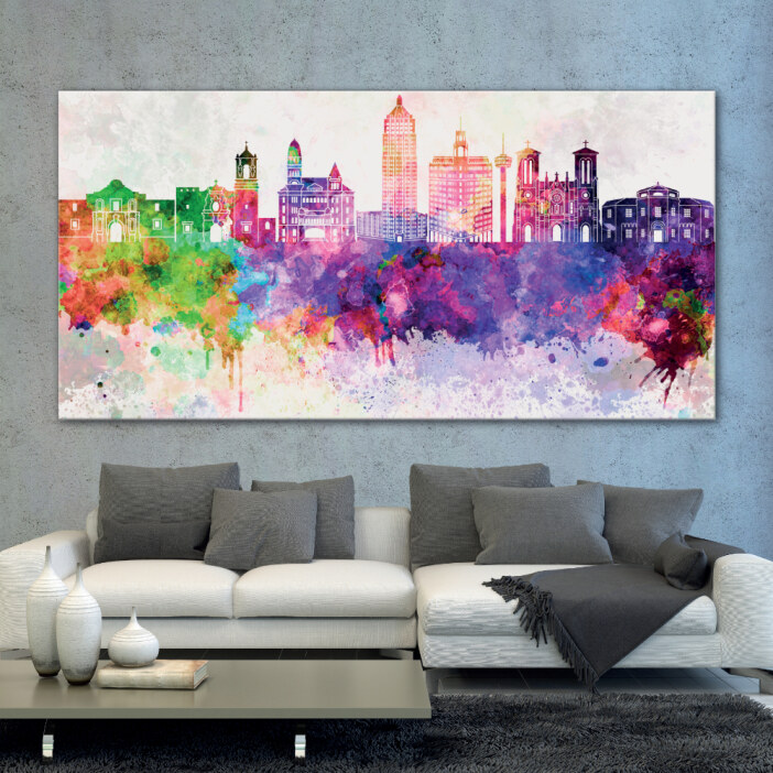 Tableau Ville en couleurs Tableau Abstrait Tableau Ville